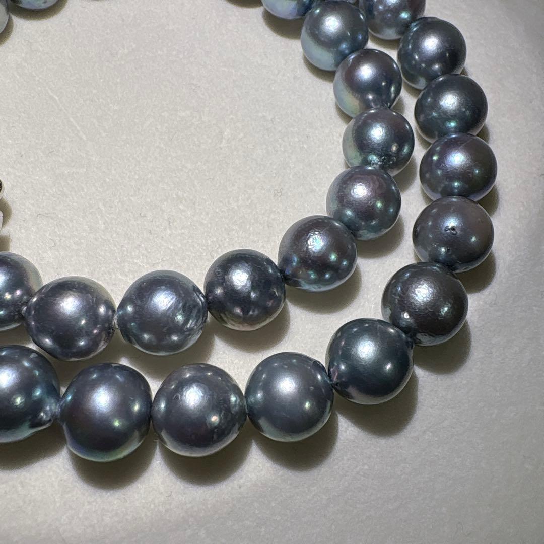 大珠あこや✨パール 本真珠 ブルー 約41.5cm 約8.8-9.5㎜