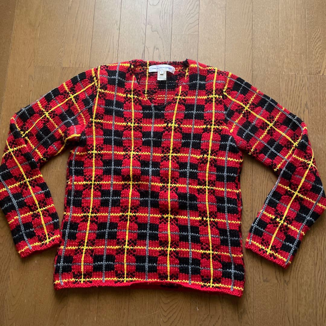 comme des garçons SHIRT Ｖネックデザインニット