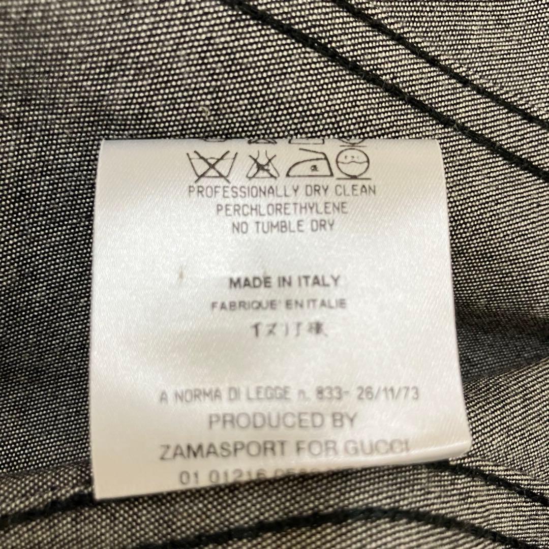 GUCCI グッチ　ストレッチデニムアシンメトリージャケット　38 刻印ボタン