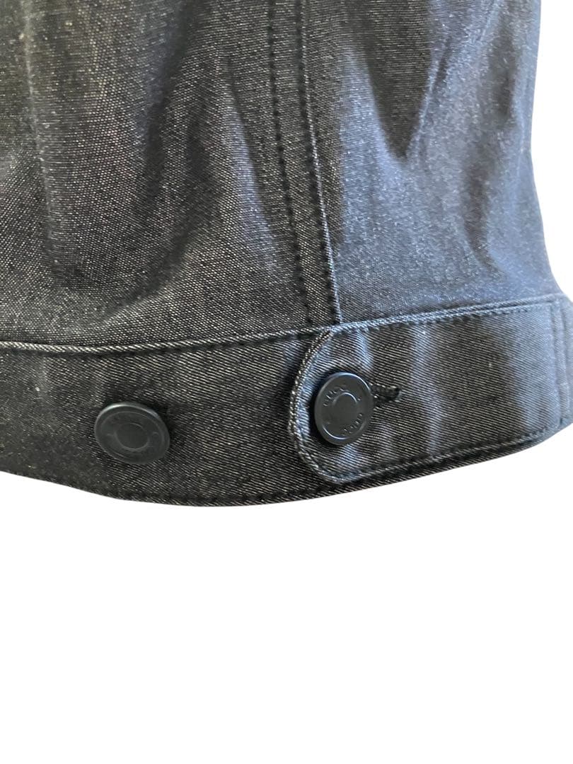 GUCCI グッチ　ストレッチデニムアシンメトリージャケット　38 刻印ボタン