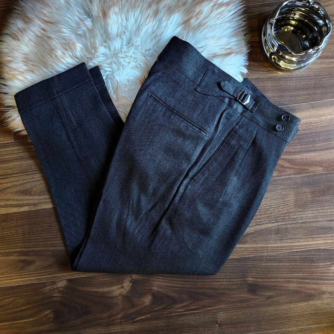 フランネル　ウール　グルカ　スラックス　パンツ　グレー