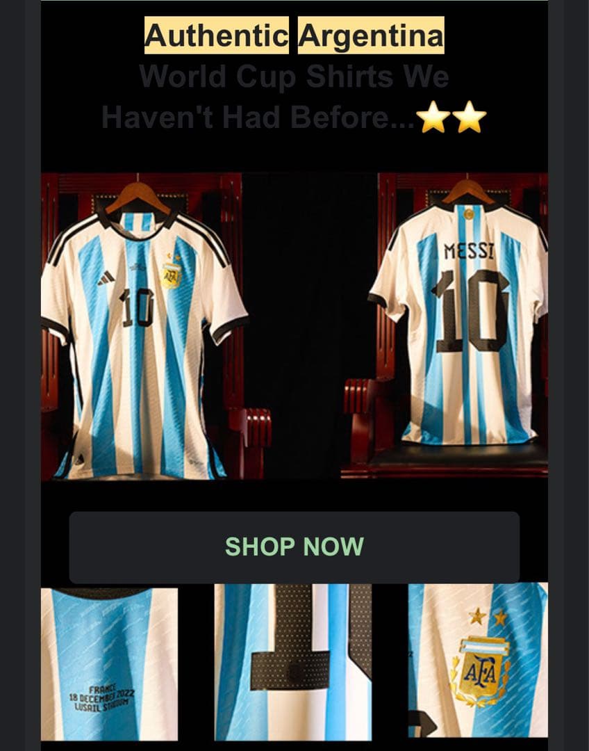 【正規品】新品タグ付き メッシ W決勝仕様 インポートMサイズ オーセンティック