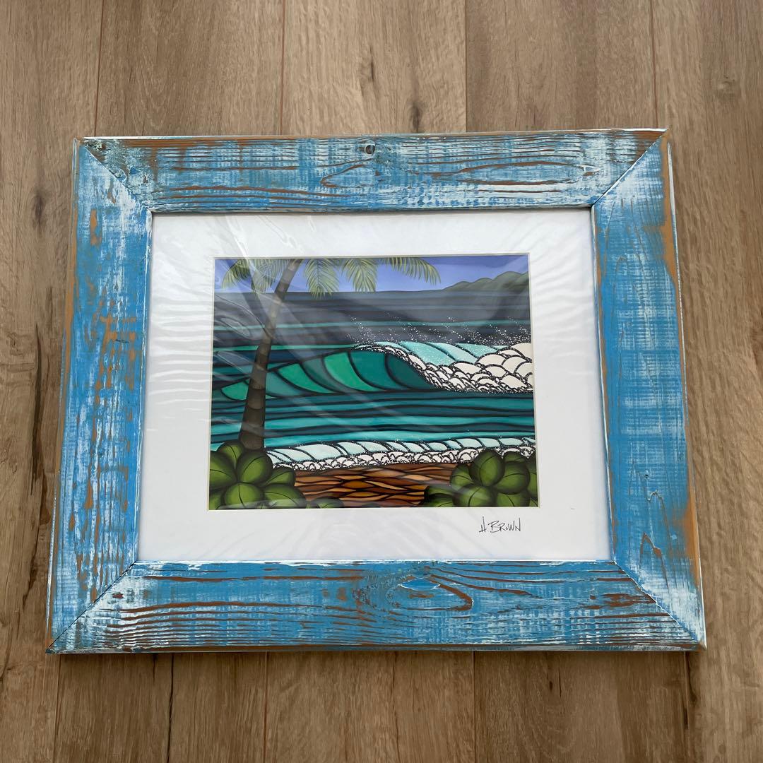 純正額付きHeather Brownアートフレーム絵画　ハワイロンハーマンwtw