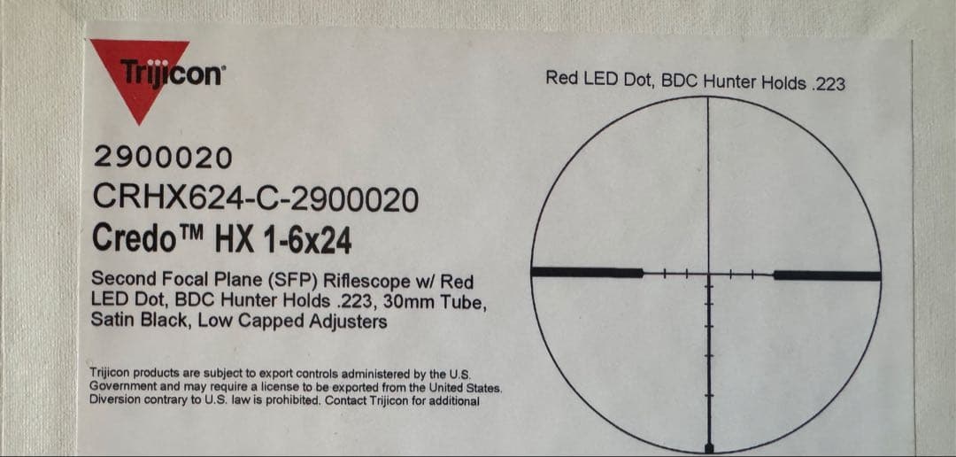 (実物)Trijicon Credo™ HX 1-6x24 ライフルスコープ
