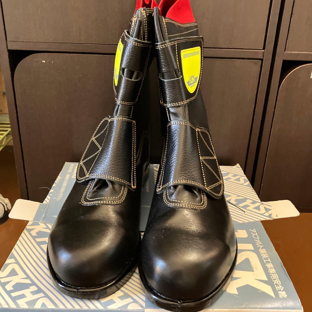 HSK レザー安全靴 黒/赤