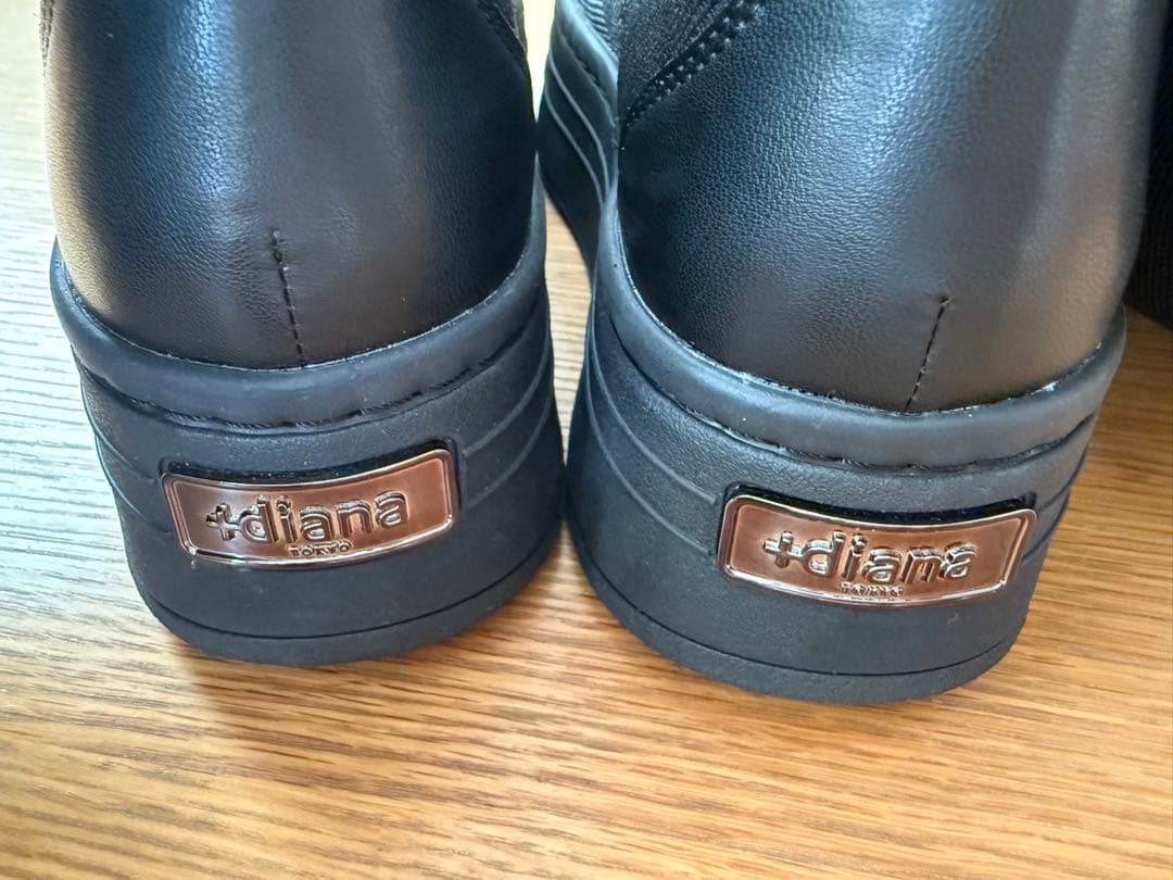 ＋diana 23.5㎝　撥水加工 ストレッチニーハイブーツ 黒