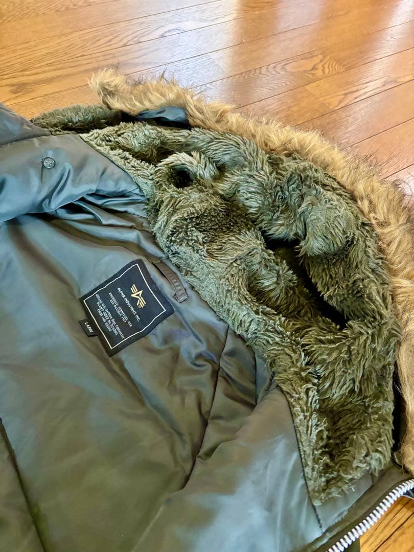 【美品】ALPHA アルファ ミリタリージャケット(ビンテージグリーン)