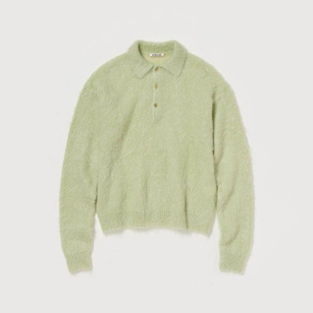 トップス 25AW AURALEE BRUSHED KID MOHAIR POLO 4