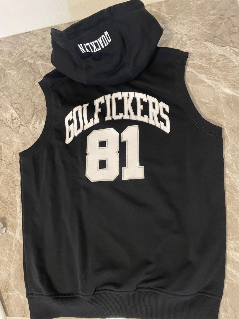 golfickers フード　ベスト　ブラック