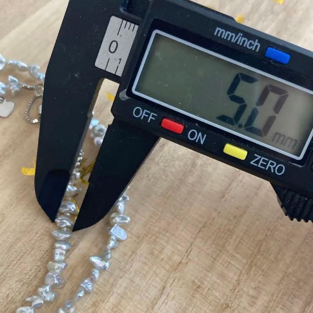 パールネックレス　ケシパール　アコヤ　本真珠　刻印 ナチュラルグレー　天然　SV