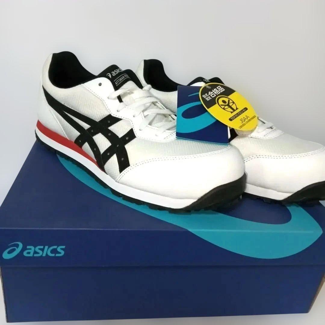 新品未使用ASICS 安全靴 ホワイト/ブラック/レッド26.5cm