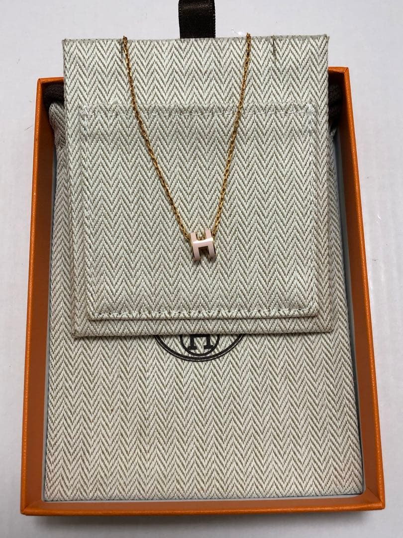 HERMES エルメス ミニポップh ネックレス　ピンク