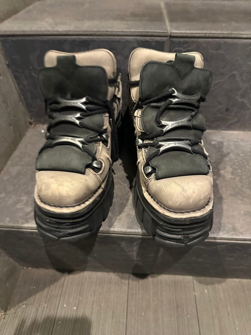 NEW ROCK 厚底ブーツ　M-106-C96 グレー