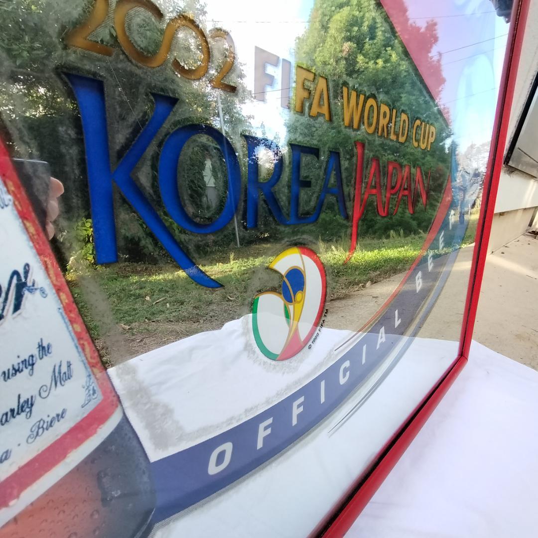 バドワイザー 特大パブミラー 85cm　2002年FIFAワールドカップ記念