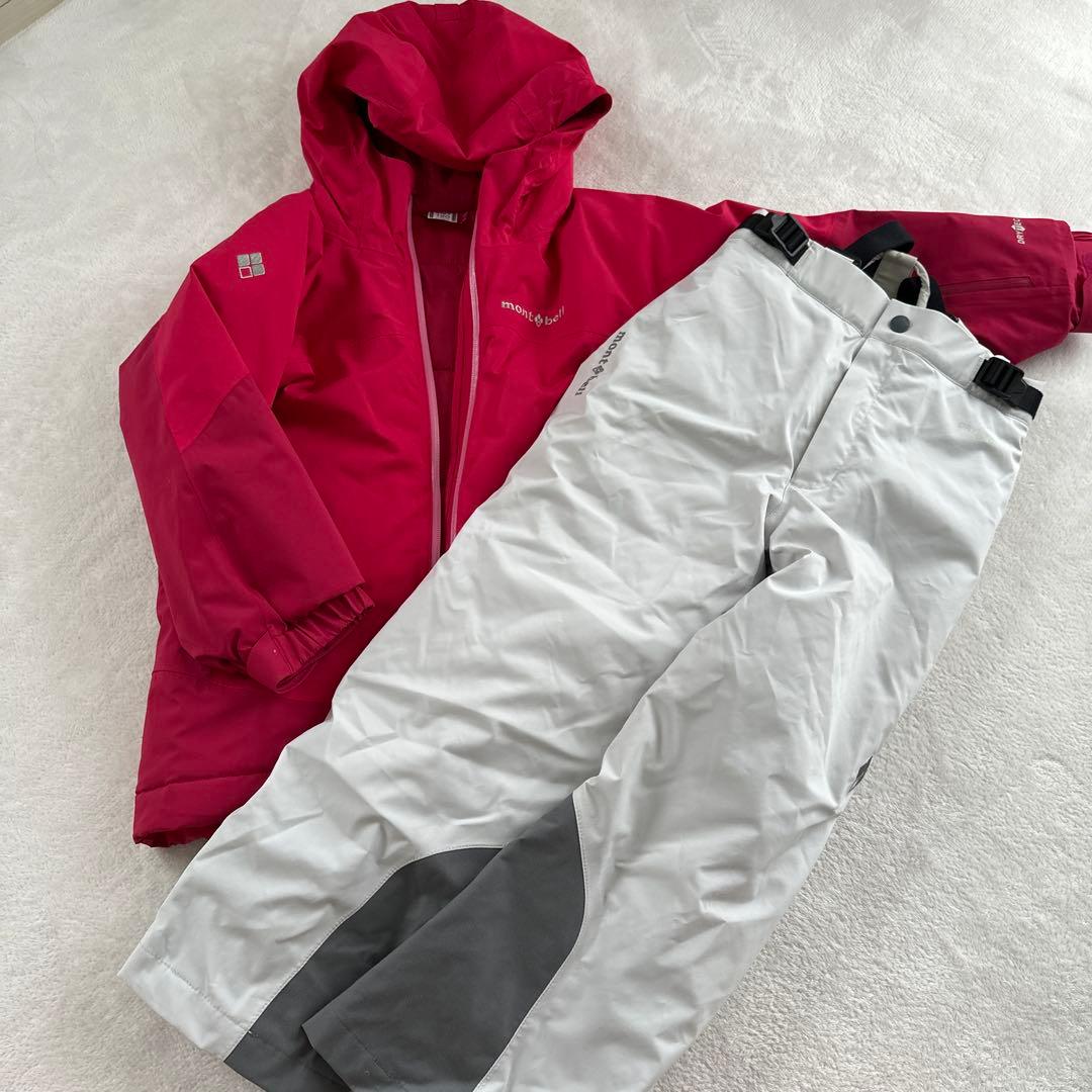 モンベル　120 ピンク　スキーウェア　セット