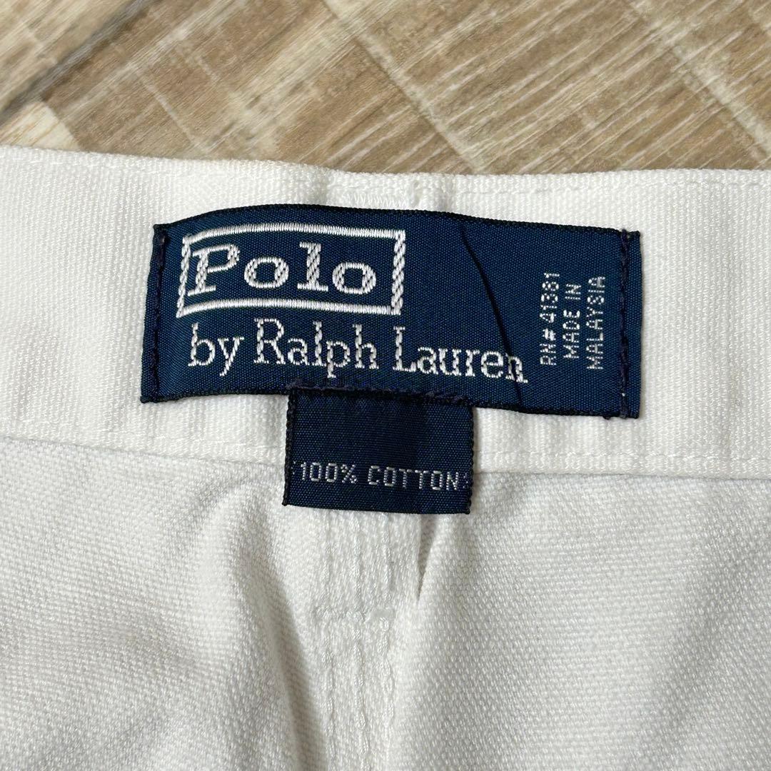 90s ラルフローレン ダブルニー ペインターパンツ ホワイト W40L30