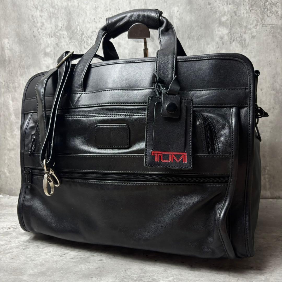 未使用級✨トゥミ オールレザー 2way ビジネスバッグ ショルダー ブラック