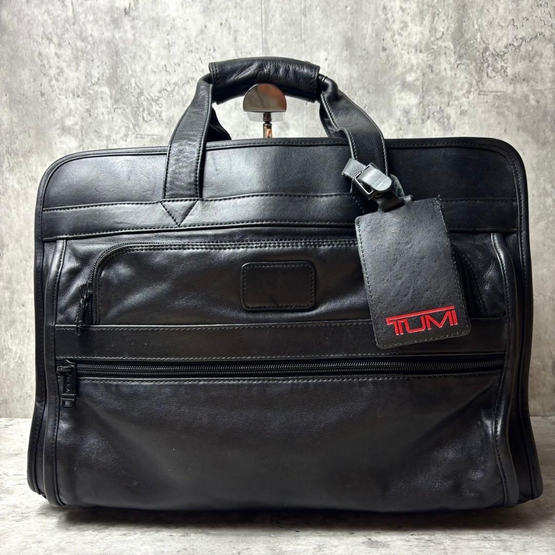 未使用級✨トゥミ オールレザー 2way ビジネスバッグ ショルダー ブラック