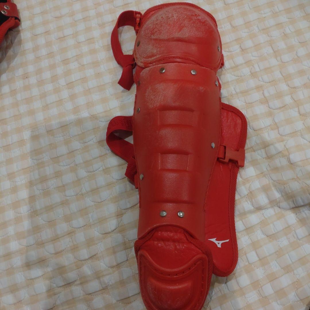 キャッチャー用プロテクターセット レッド（マスク無し）