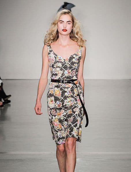 ヴィヴィアンウエストウッド　2015SSフローラル柄コルセットロングドレス