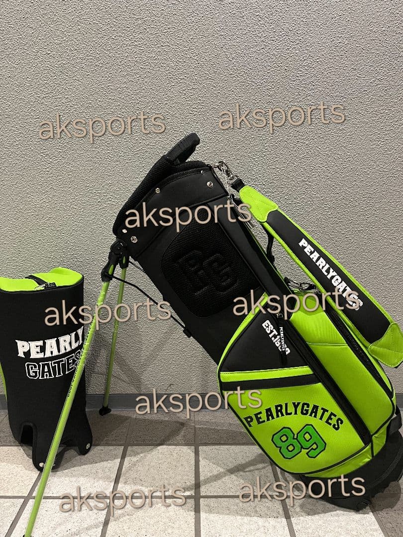 即発送現品限★PEARLY GATES キャディバッグ ブラック/グリーン