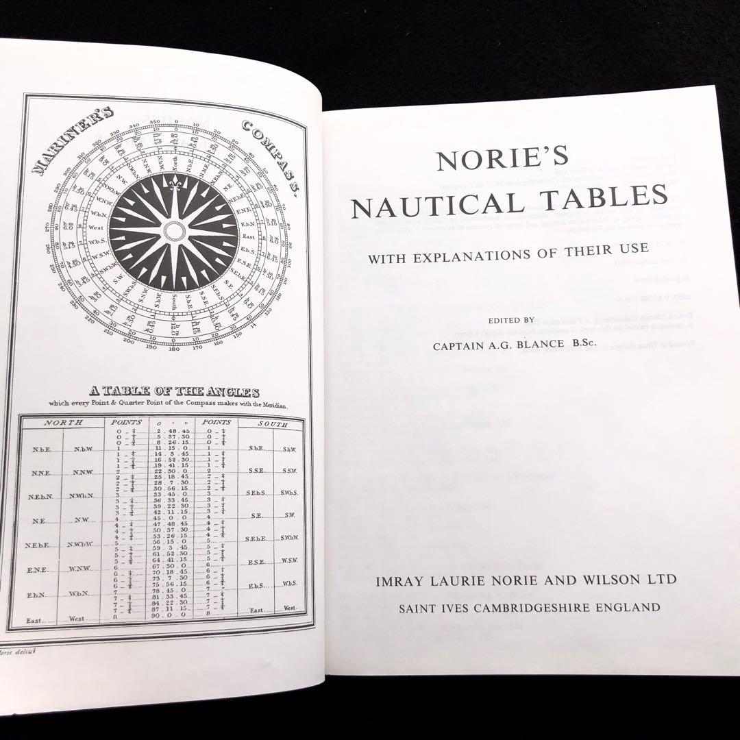 ノリー航海表「Norie's Nautical Tables」A. Glance
