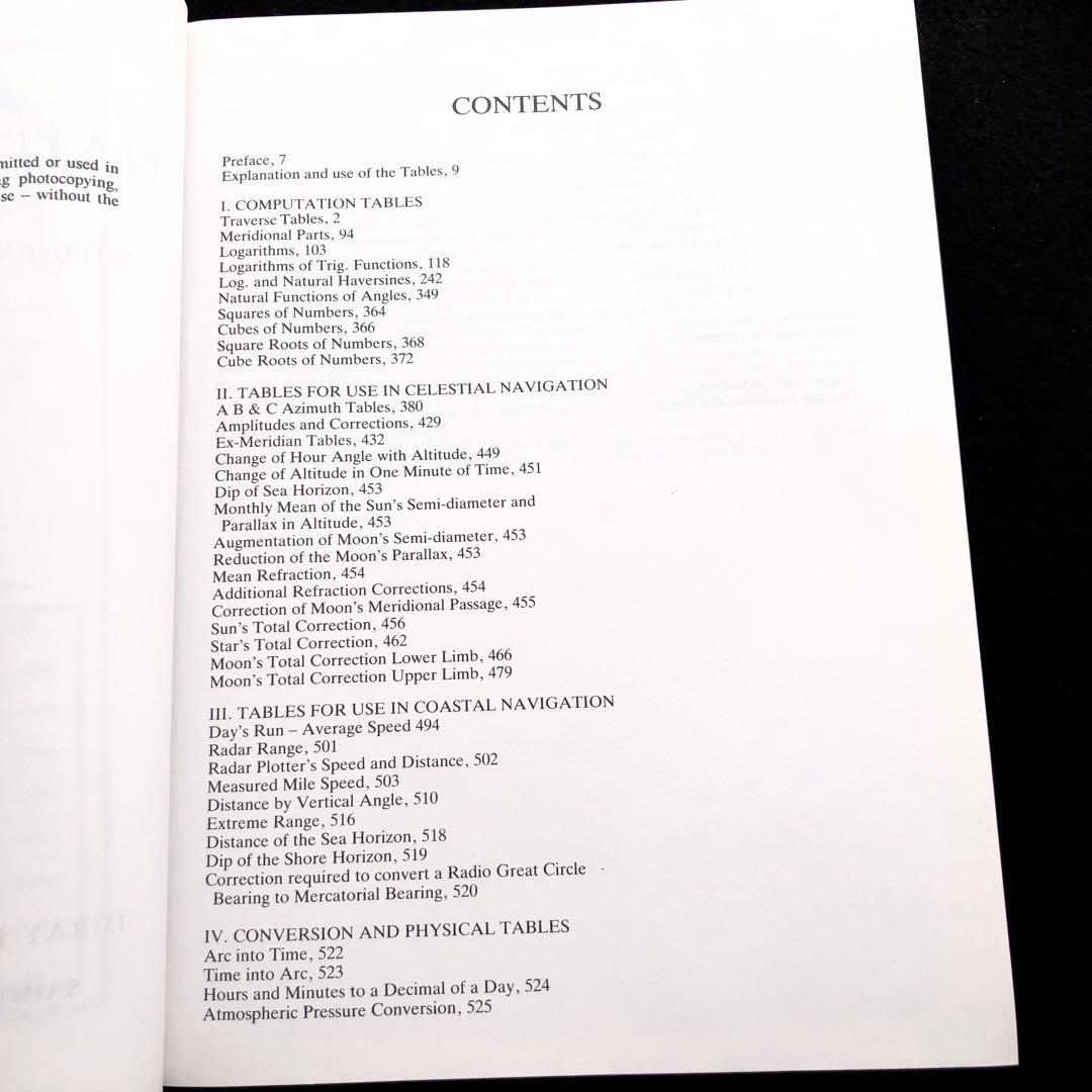 ノリー航海表「Norie's Nautical Tables」A. Glance