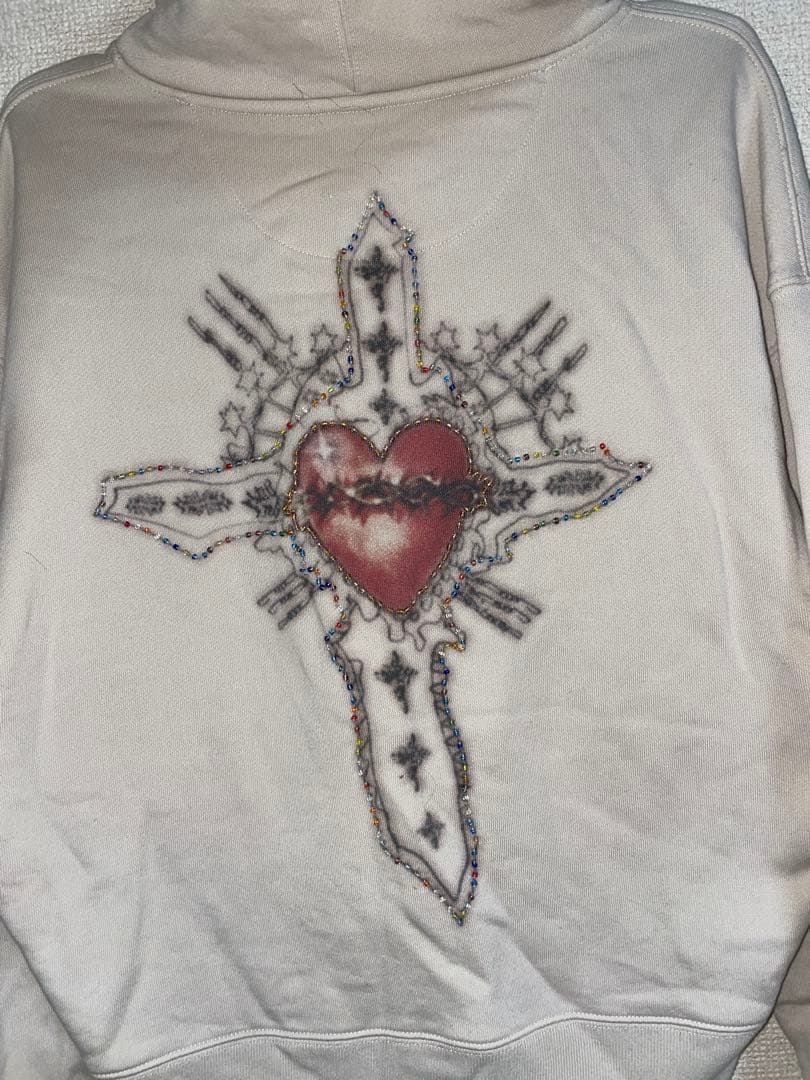 SCULPTOR Beaded Saint Hoodie White（M）