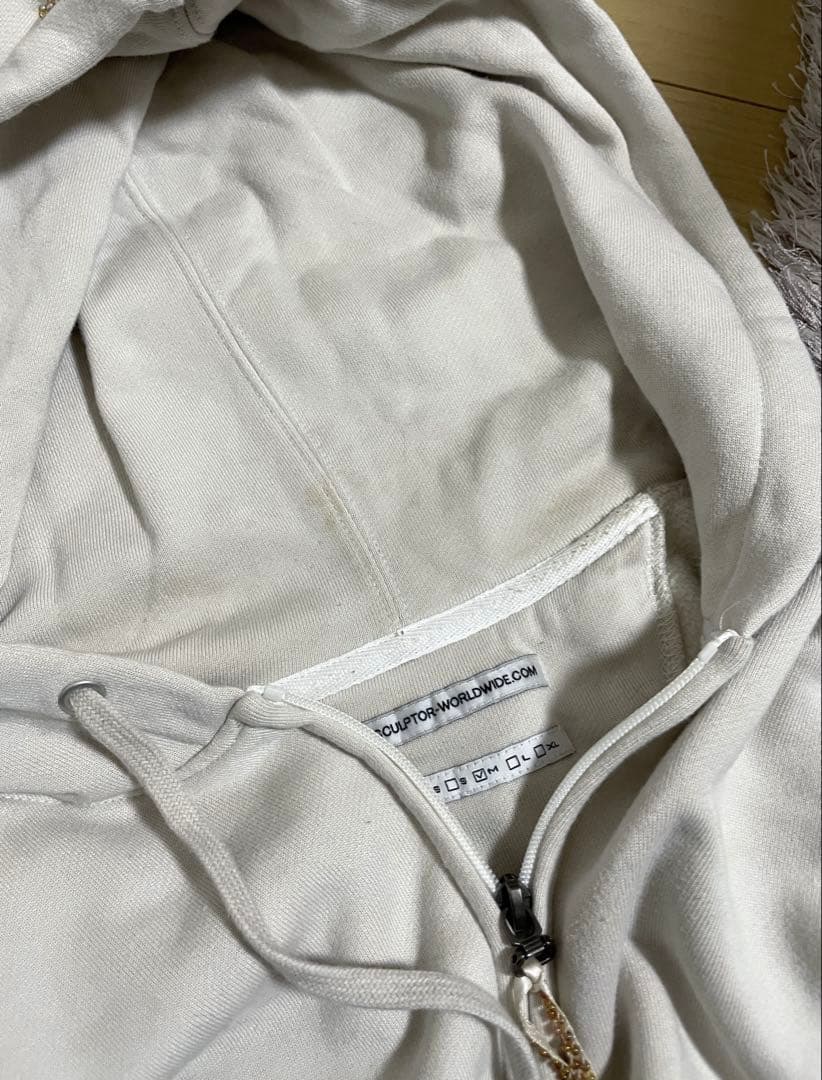 SCULPTOR Beaded Saint Hoodie White（M）
