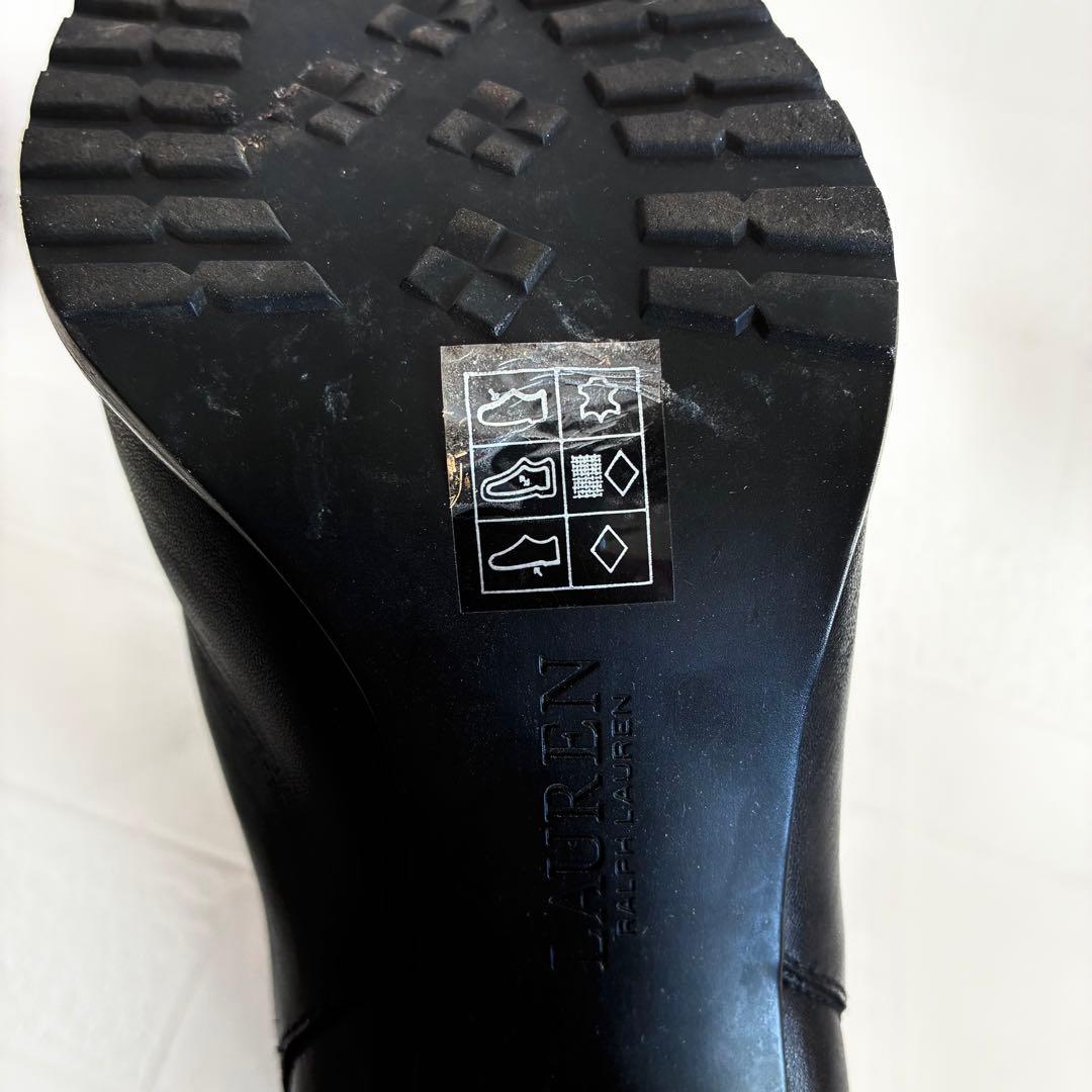 ラルフローレン　サイドゴアブーツ　チェルシーブーツ　23cm 本革　黒　ブラック