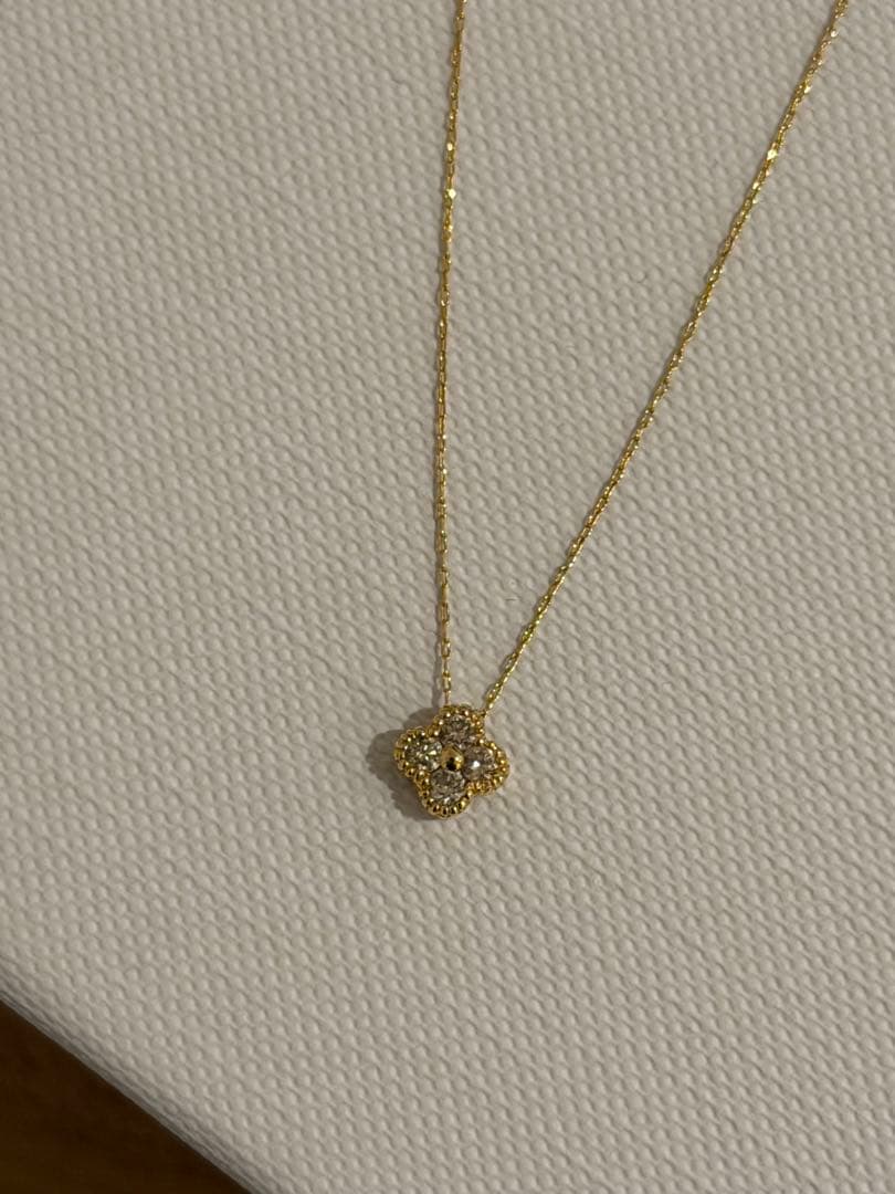 K18 ゴールド ネックレス 0.1 ct ダイヤモンド