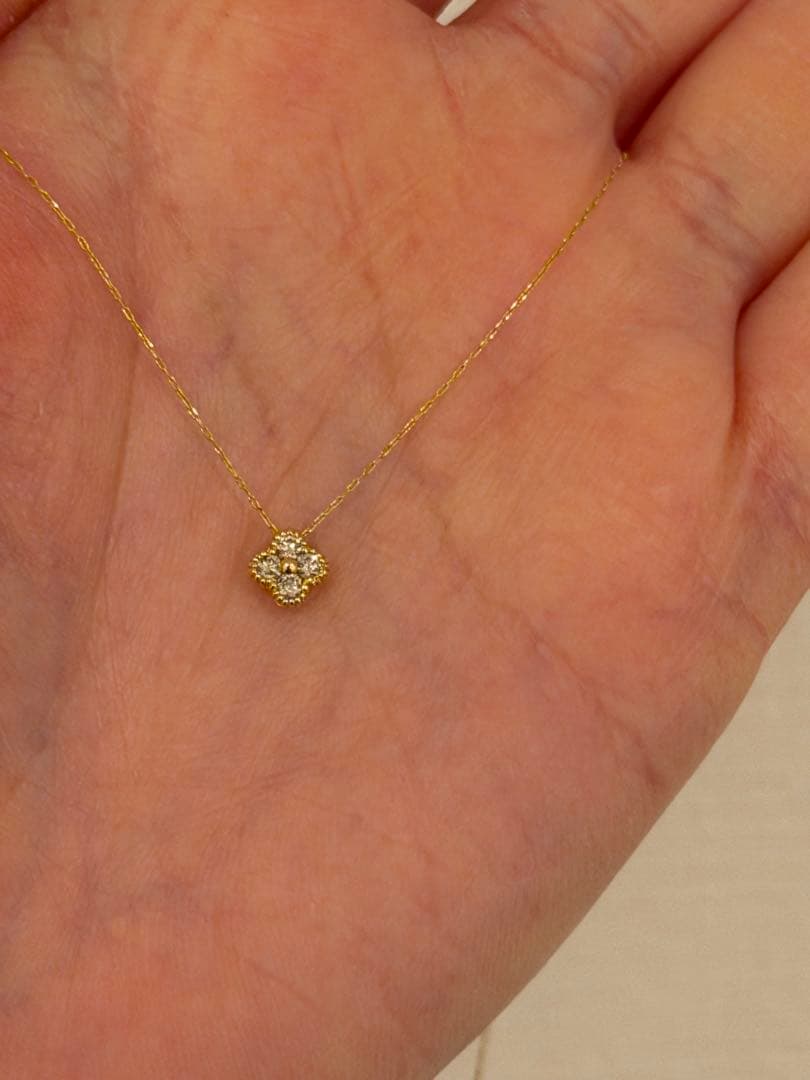 K18 ゴールド ネックレス 0.1 ct ダイヤモンド