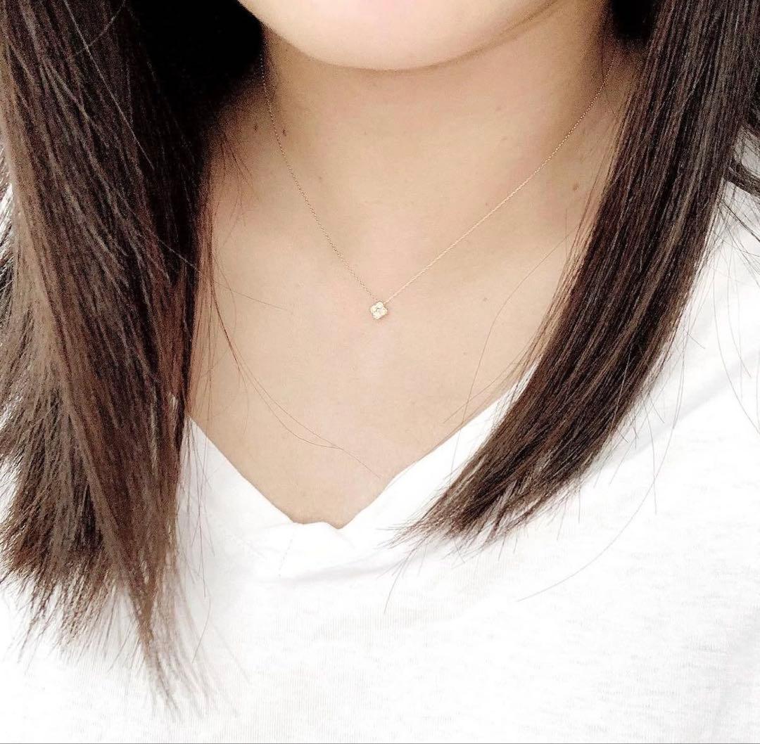K18 ゴールド ネックレス 0.1 ct ダイヤモンド