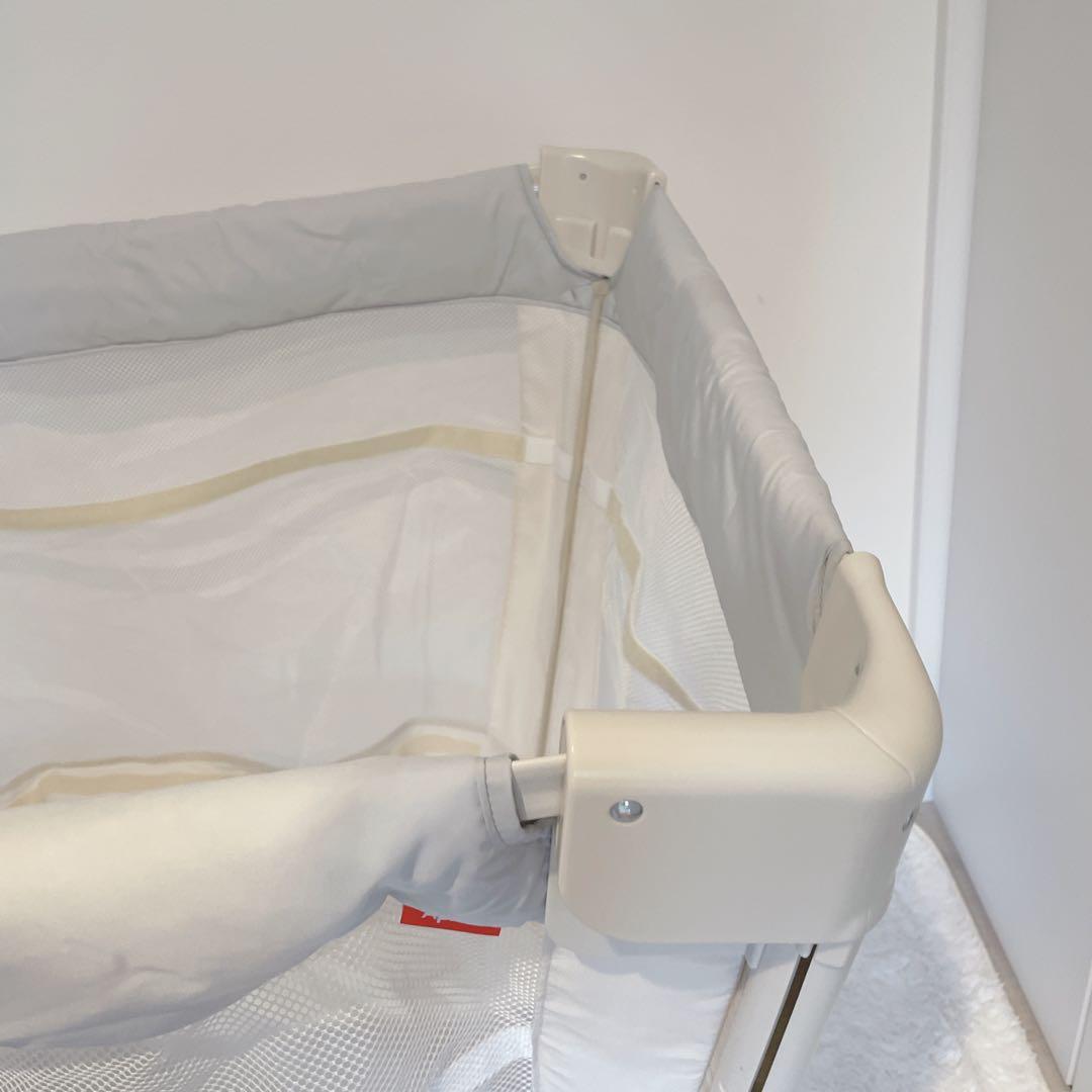 Aprica 極美品✨ココネルエアー-ab ベビーベッド ホワイトグレー