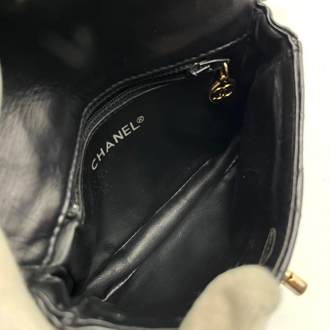 美品 シャネル ウエストポーチ マトラッセ ココマーク ターンロック ブラック