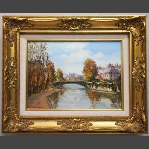 「セーヌ川」日下部　寛　油彩画