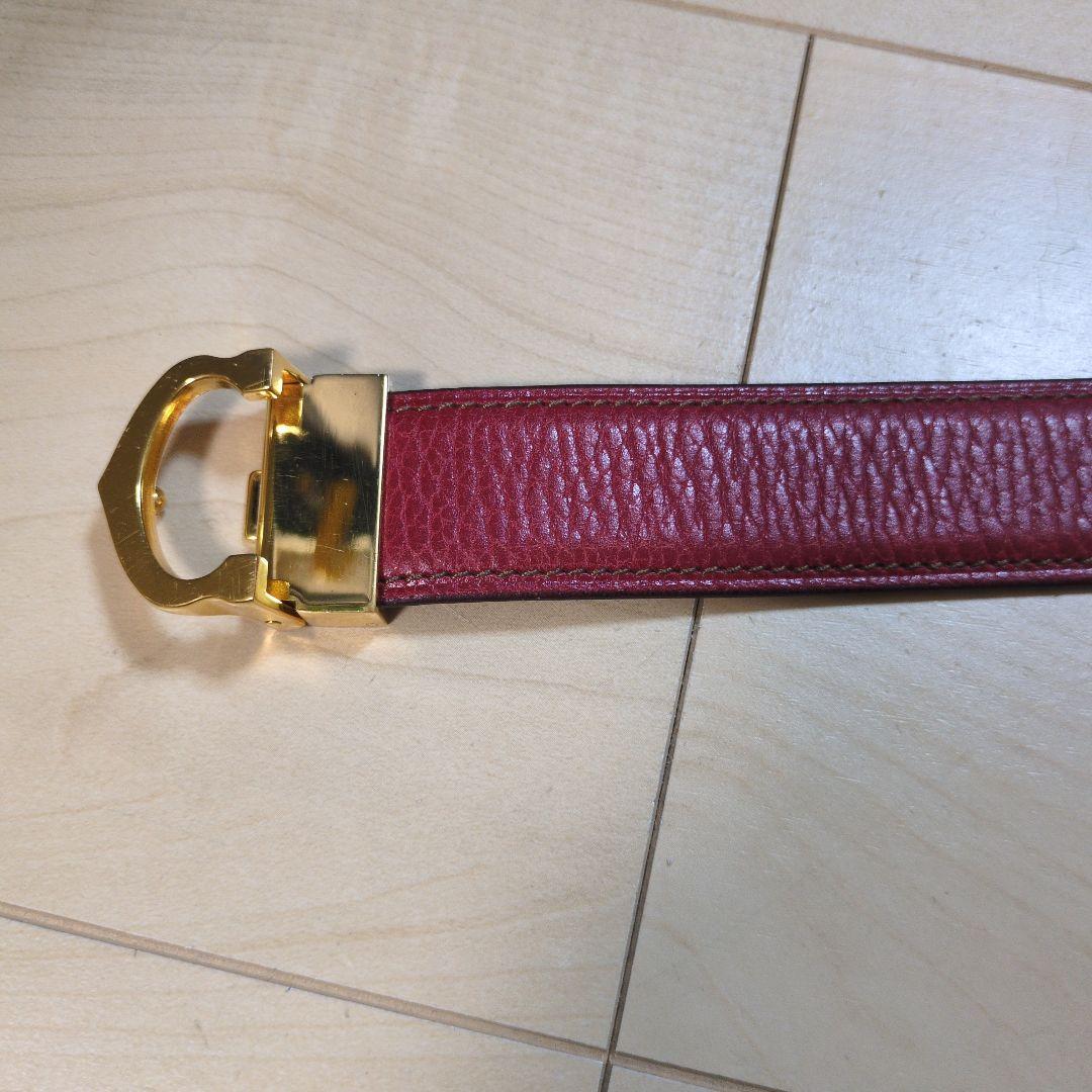 カルティエCartier 赤 レディース　レザー ベルト