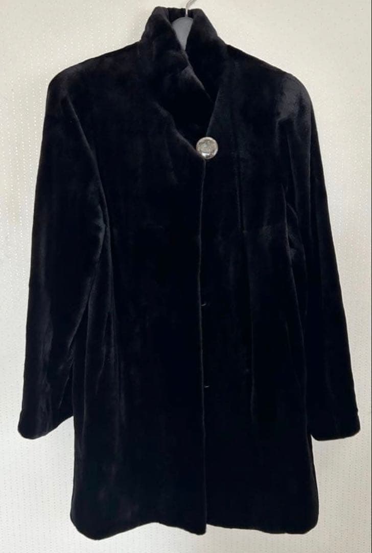 未使用サガフォックス銀タグ シェアードミンクコート黒