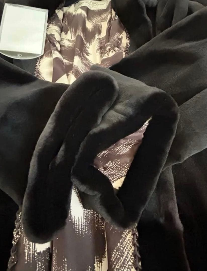 未使用サガフォックス銀タグ シェアードミンクコート黒