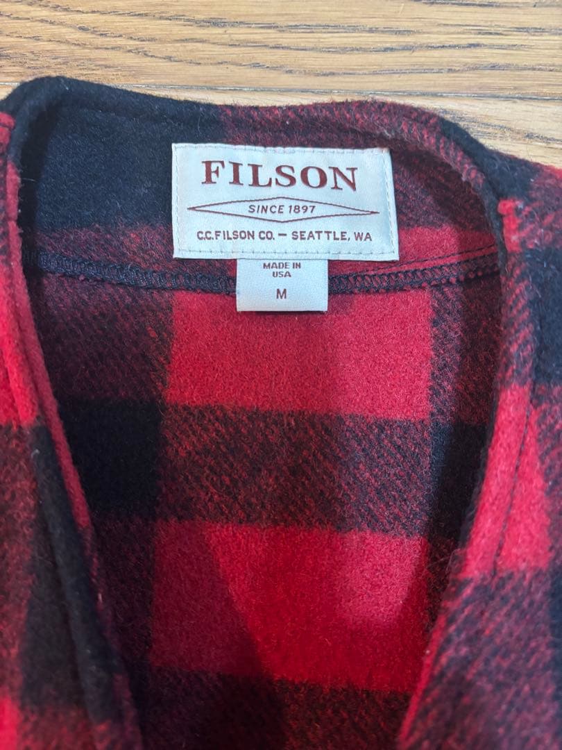 FILSON 赤・黒チェック ベスト M