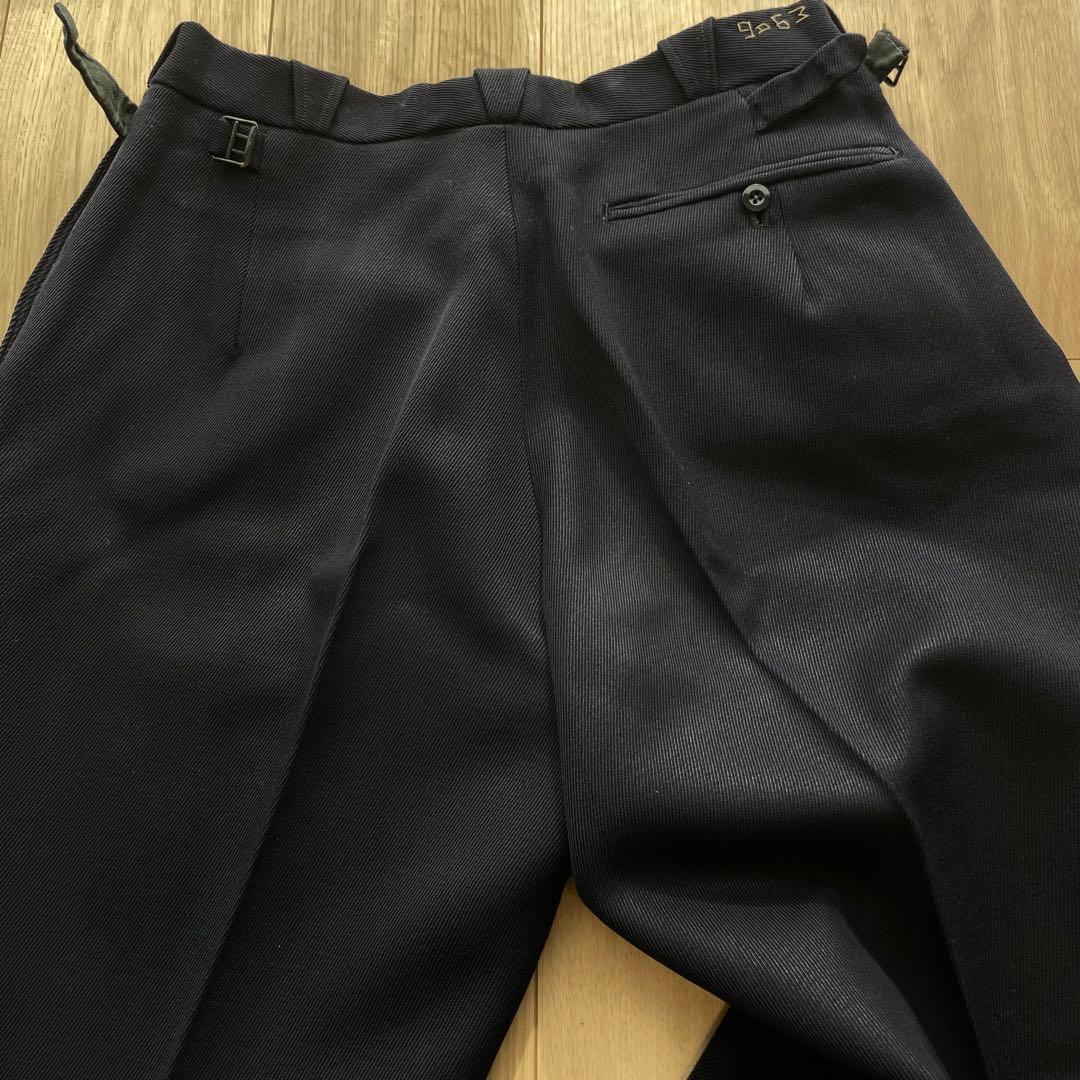 パンツ French vintage deep navy wool slacks 40s