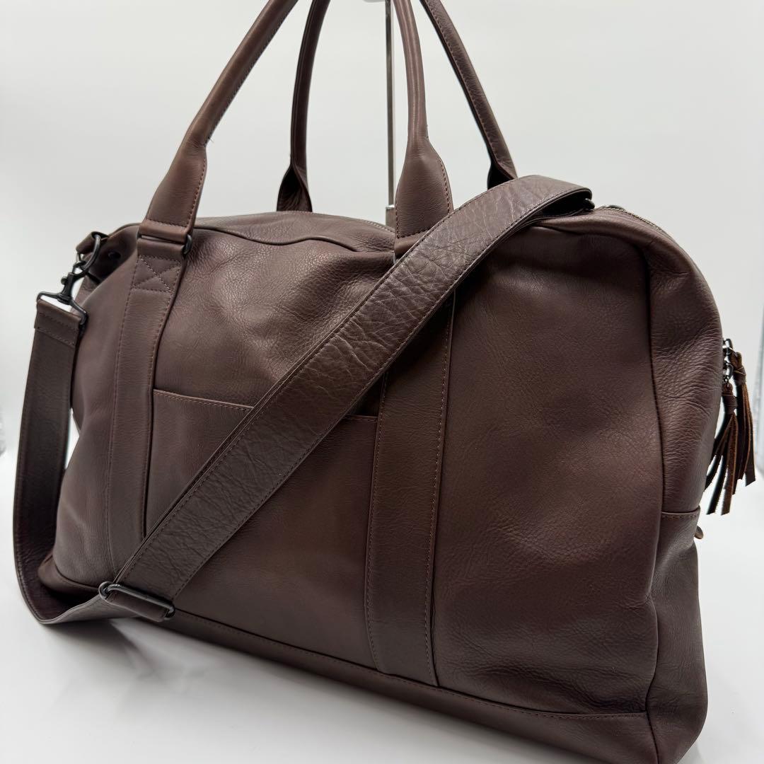 MR.OLIVE オールレザー ボストンバッグ 牛革 本革 2way ブラウン