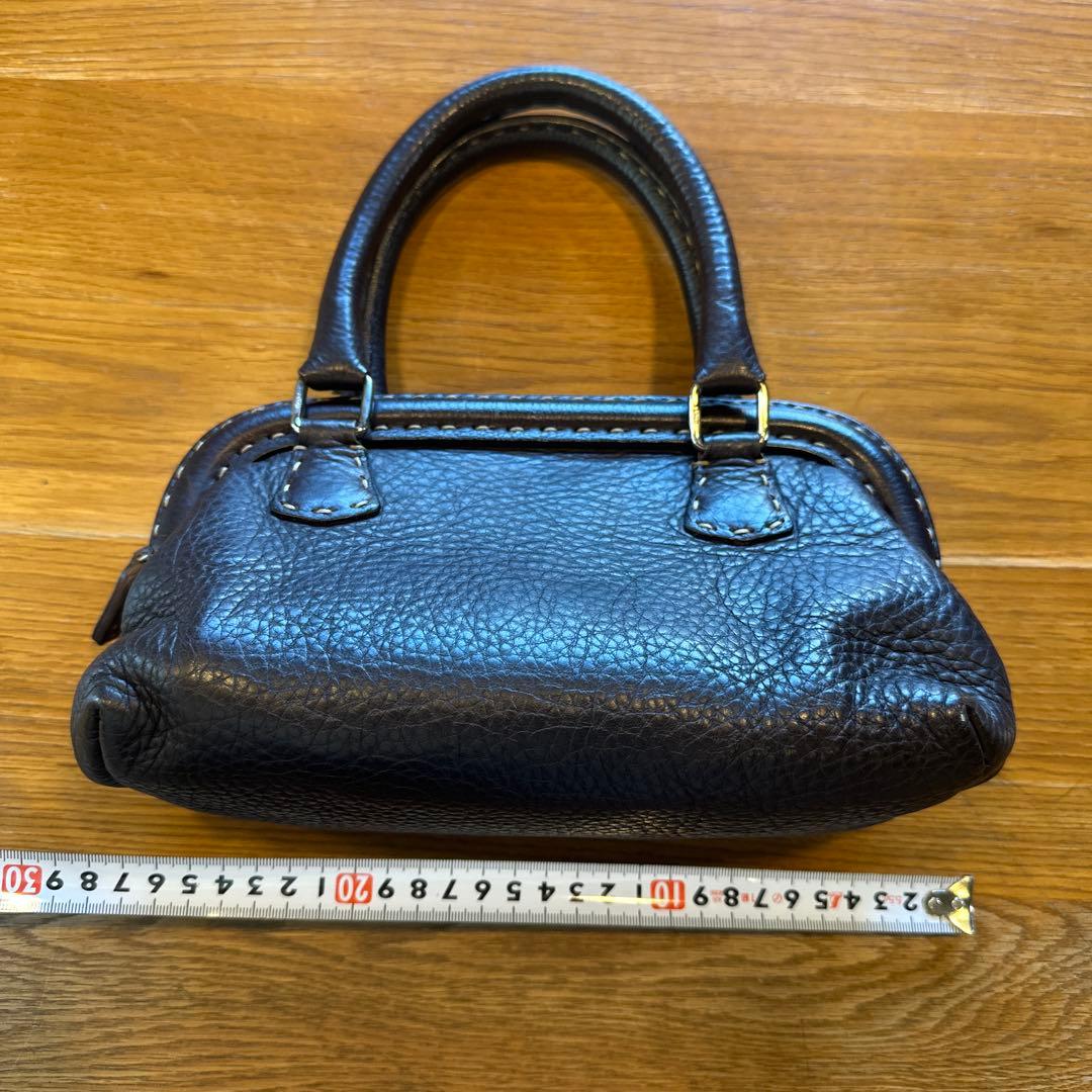 FENDI レザー ハンドバッグ ステッチデザイン