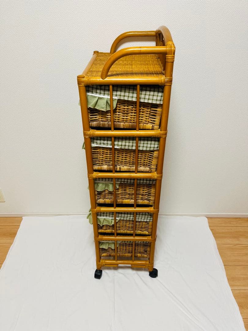 今だけ希望金額で購入可能❗️ラタン 籐家具 アンティーク 五段 チェスト 箪笥