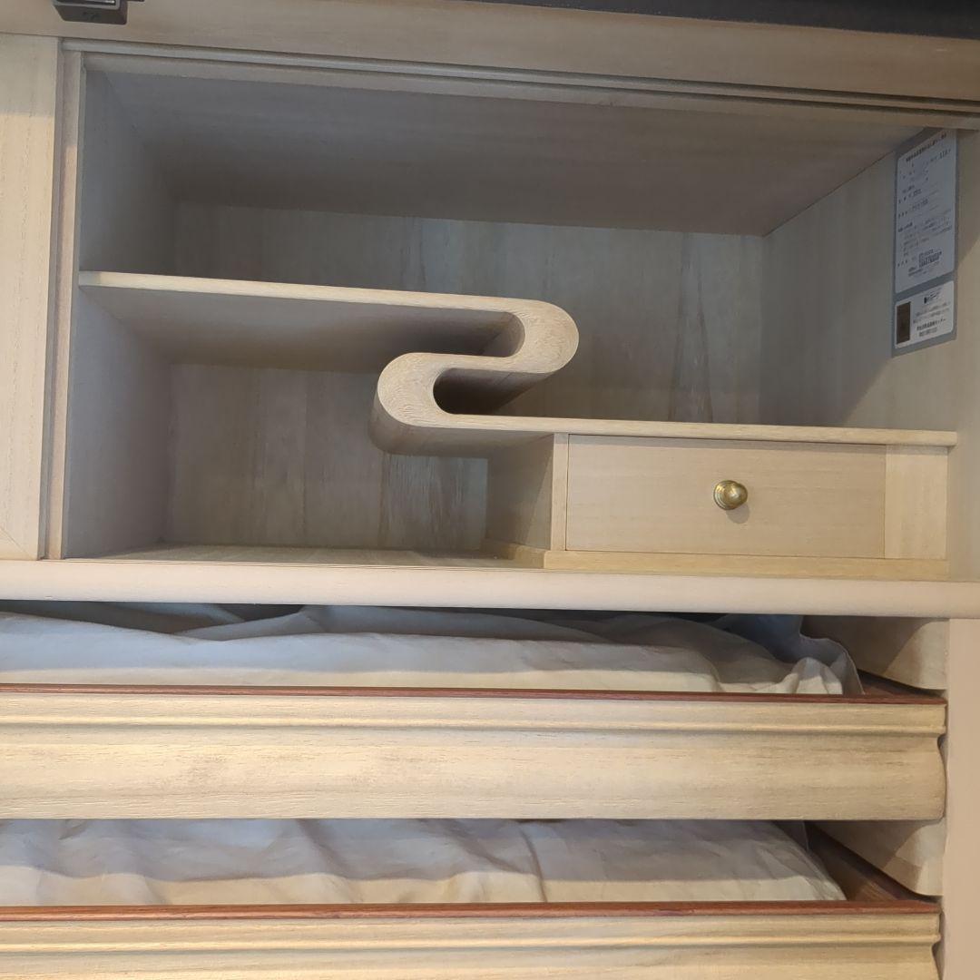 【BULL ROSE】和ダンス 七宝焼装飾取っ手 薔薇柄と多重框彫刻