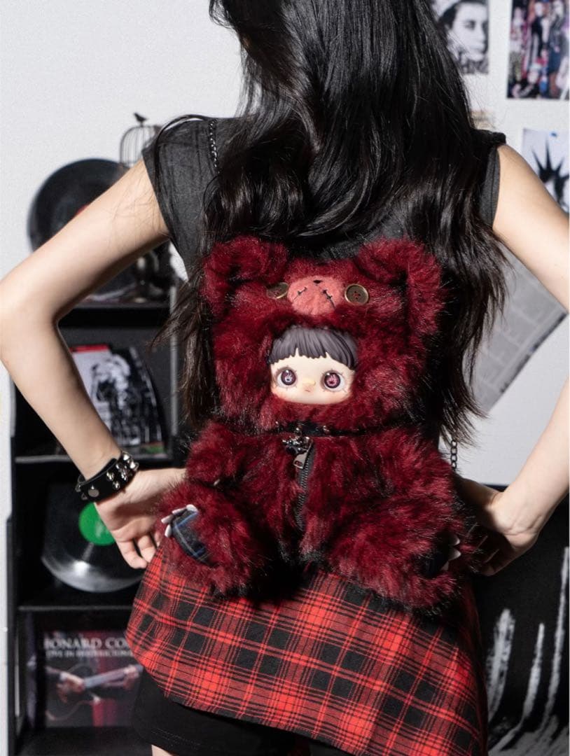 Maymei 反逆ぬいぐるみシリーズ 赤くま　ぬいぐるみリュック