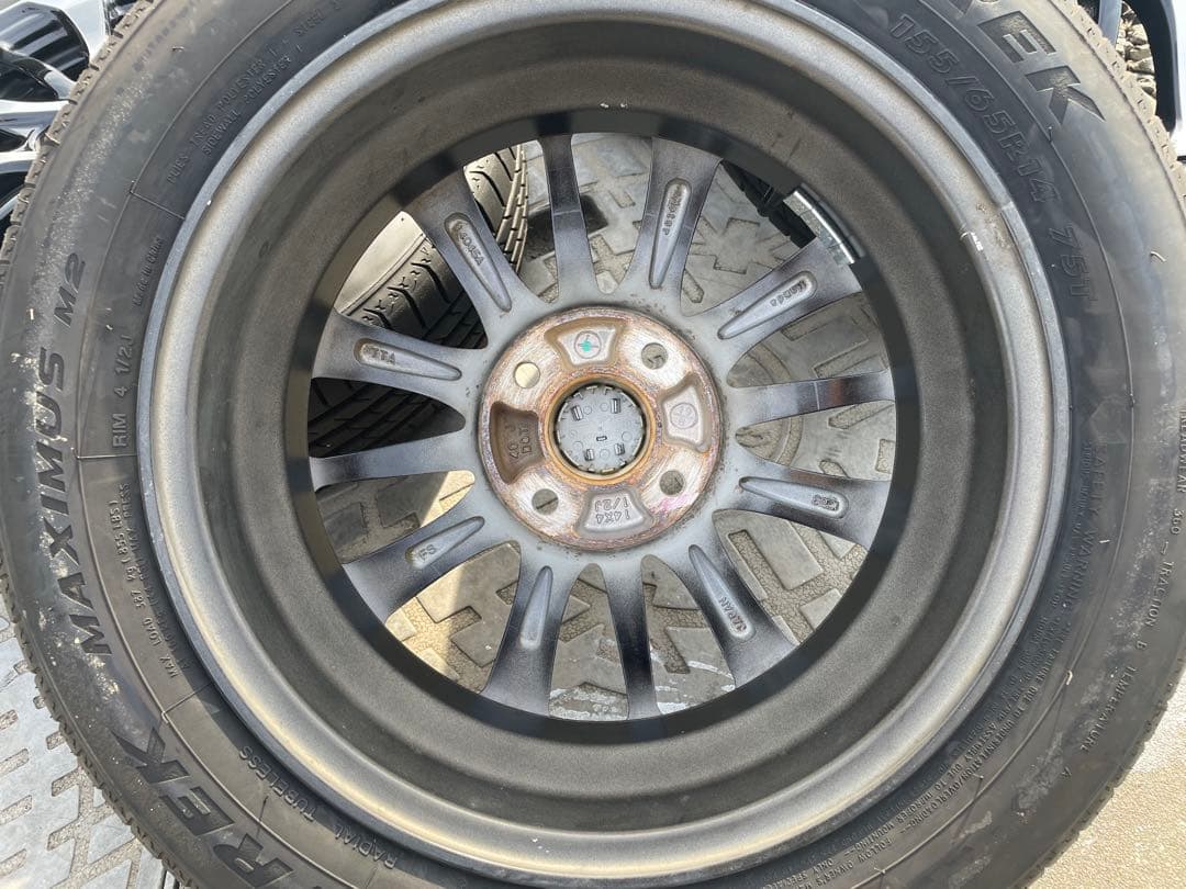 超バリ山タイヤ付 JF3純正 アルミホイール 4本155/65R14 N-BOX