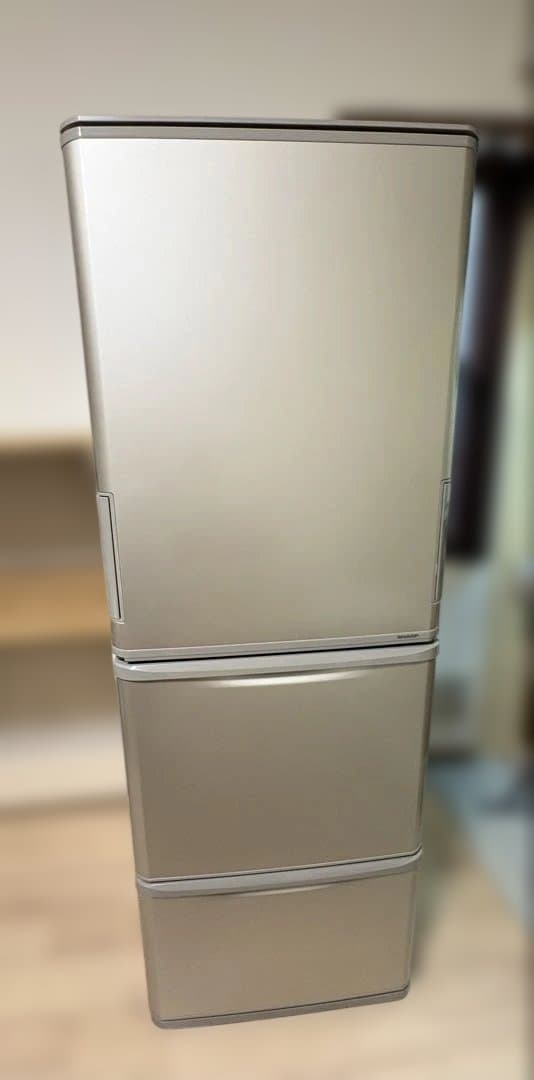 シャープ　3ドア冷蔵庫　350L 2021年製　ゴールド