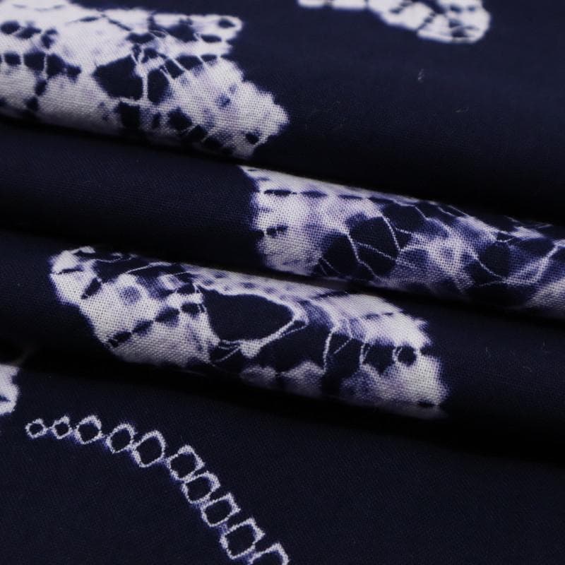 《新品◆しぼり＊浴衣■長尺◆あじさいの花模様◆濃紺◆木綿着物◆UA8-14》