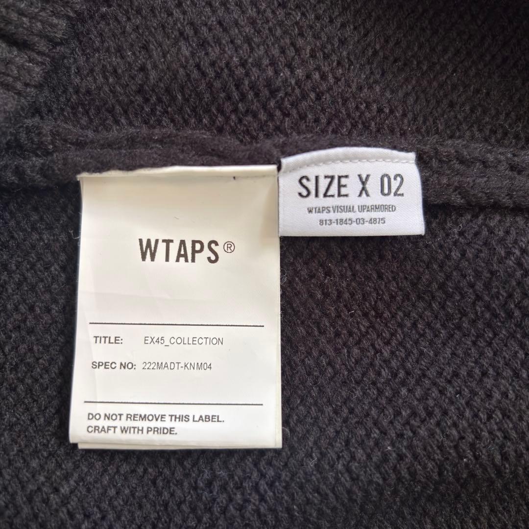 WTAPS 222MADT-KNM04 サイズ02 黒 肉厚ニットカーディガン